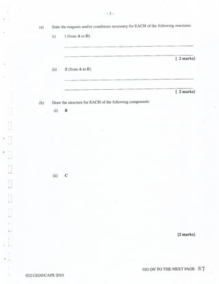 CAPE Chemistry Unit 2 Paper 2 2010