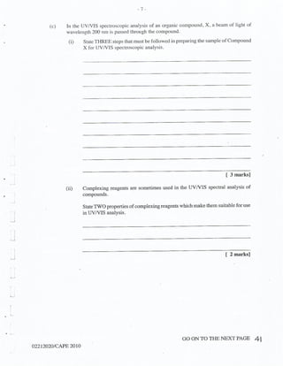 CAPE Chemistry Unit 2 Paper 2 2010