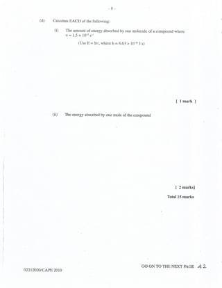 CAPE Chemistry Unit 2 Paper 2 2010