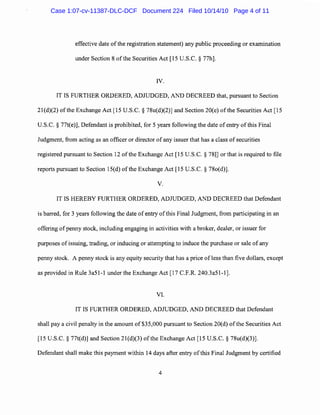 Case 1:07-cv-11387-DLC-DCF Document 224 Filed 10/14/10 Page 4 of 11
 