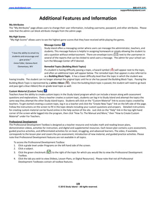 !!!"#$%&'(#)*+&",-.!         !           !     !         !         !         !               !!!!!!!!!!!!!!!!!!!!!!!!!!!!!!   !               !        !!!!!!!!!!/00123415343666666666666666666
6       6        6           6           6     6         6         6         666666666666666666666666            6            666666666666666666#%77-8$9#$%&'(#)*+&",-.6



                                   ;%%B#B7+*)!E-*#$0-(!*+%!'+870>*#B7+!
!
1&!;##0B6$#-(!
                                                                                                                                                                       68%"*%!
13.%!.'".!.'%!"0<71!&"1!,83&F!"..(7,/.%!&'"1+%*!9(3<!.'%!"0<71!="+%#!!                         !
                             !
1&!OB=/!".70-(!
!               !"883H*!/*%(*!.3!*%%!.'%!'7+'%*.!+"<%!*&3(%*!.'".!.'%B!'"C%!(%&%7C%0!H'78%!=8"B71+!.'%!+"<%*#!!!
!

                                     1-((*=-!9-+#-0! !
                                     -./0B!I*8"10!399%(*!"!<%**"+71+!&%1.%(!H'%(%!/*%(*!&"1!<%**"+%!.'%!"0<717*.(".3(V!.%"&'%(*V!"10!
                                     *./0%1.*#!$'7*!<%**"+%!9%"./(%!7*!'%8=9/8!71!"**7+171+!'3<%H3(F!3(!*7<=8B!"883H71+!.'%!*./0%1.!.3!
                                     "*F!"!Y/%*.731!H7.'3/.!%<,"(("**<%1.#!!$'%(%!"(%!%1C%83=%!7&31*!D       G!1%X.!.3!.'%!/*%(1"<%*!71!
    *./0%1.*!"10!%1&3/("+%!"10!
                                     *%C%("8!39!.'%!(%=3(.*!.'".!&"1!,%!&87&F%0!.3!*%10!/*%(*!"!<%**"+%#!!$'%!"0<71!93(!B3/(!*&'338!&"1!
                         !
                                     ./(1!.'%!2%**"+%!4%1.%(!399!79!0%*7(%0#!
     ;I(%1%!a"88%(V!J%1%C"!W%1.!     !
          :8%<%1."(BV![h!         S->-%B*)!,7FB.(!VU$B)%B+=!U)7.M!,7FB.(W!
                                  I9!"!*./0%1.!7*!'"C71+!07997&/8.B!="**71+!"!.3=7&V!"!'"b"(0!*B<,38!D G!H788!"==%"(!1%X.!.3!.'%!.3=7&V!
                                  "10!39.%1!"1!"007.731"8!.3=7&!H788!"==%"(!,%83H#!$'%!(%<%07"8!.3=7&!.'".!"==%"(*!7*!"8*3!(%9%((%0!.3!
                                  "*!"!U$B)%B+=!U)7.M!,7FB.:!!I.!'"*!"!83H%(!07997&/8.B!8%C%8!.'"1!.'%!.3=7&!71!H'7&'!.'%!*./0%1.!H"*!
'"C71+!.(3/,8%#!!$'%!*./0%1.!&"1!13!831+%(!"..%<=.!.'%!3(7+71"8!.3=7&!/1.78!'%!3(!*'%!'"*!="**%0!.'%!E/78071+!E83&F!$3=7&#!!6"**71+!.'%!
E/78071+!E83&F!$3=7&!7*!(%=(%*%1.%0!,B!"!C/B#-!0B667+!D G#!!U1&%!.'%!,/78071+!,83&F!.3=7&!7*!="**%0V!.'%!*./0%1.!H788!1%%0!.3!+3!,"&F!
"10!="**!D+%.!"!,8/%!(7,,31G!.'%!31;+("0%;8%C%8!.3=7&!"*!H%88#!
!

9$(#7>!1*#-0B*)!V9$(#7>!,-(#(W! !
$%"&'%(*!'"C%!.'%!",787.B!.3!&(%".%!&/*.3<!.3=7&*!71!.'%!-./0B!I*8"10!=(3+("<!H'7&'!&"1!71&8/0%!"!8%**31!"831+!H7.'!"**%**<%1.!
Y/%*.731*!"10!%X=8"1".731*#!!U1&%!"!.%"&'%(!&(%".%*!"!&/*.3<!.3=7&V!*./0%1.*!&"1!83+!71!.3!-./0B!I*8"10!"10!"..%<=.!.'%!.3=7&*!.'%!
*"<%!H"B!.'%B!"..%<=.!.'%!3.'%(!-./0B!I*8"10!.3=7&*#!!
.%"&'%(*#!$3!+%.!*."(.%0!&(%".71+!"!&/*.3<!.3=7&V!83+!                                                  871F!31!.'%!8%9.!*70%!39!.'%!="+%#!!
a3883H!.'%!71*.(/&.731*!31!.'%!*&(%%1!.3!9788!71!.'%!.3=7&!0%."78*!71&8/071+!B3/(!&/*.3<!Y/%*.731*!"10!"1*H%(*#!!!A%."78%0!71*.(/&.731*!
93(!&(%".71+!&/*.3<!<".%(7"8!&"1!,%!93/10!31871%!71!.'%!'%8=!*%&.731!39!.'%!*7.%#!!`
&3(1%(!39!.'%!*&(%%1!H'78%!83++%0!71.3!.'%!=(3+("<                  f3H!$3^!$'%!2"1/"8!"10!23(%V           f3H!.3!4(%".%!4/*.3<!
2".%(7"8 !/10%(!a3(!$%"&'%(*#!
                                                                        !
<078-((B7+*)!X-A-)7F>-+#!
$'%!6(39%**731"8!A%C%83=<%1.!$338,3X!7*!0%*7+1%0!"*!"!.%"&'%(!(%*3/(&%!"10!71&8/0%*!<".'!"10!(%"071+!8%**31!=8"1*V!
0%<31*.(".731!C70%3*V!"&.7C7.7%*!93(!71*.(/&.731V!"10!07+7."8!"10!*/==8%<%1."8!(%*3/(&%*#!:"&'!8%**31!=8"1!&31."71*!"!=(%;"**%**<%1.V!
+/70%0!=("&.7&%!"&.7C7.7%*V!"10!0799%(%1.7".%0!"&.7C7.7%*!93(!31;8%C%8V!*.(/++871+V!"10!"0C"1&%0!8%"(1%(*#!$'%!C70%3V!79!"C"78",8%V!
&3((%*=310*!.3!.'%!8%**31!=8"1!"10!&3C%(*!.'%!=(%;"**%**<%1.V!71.(30/&.731!39!1%H!<".%(7"8V!"10!+/70%0!=("&.7&%!"&.7C7.7%*#!68%"*%!
13.%!.'".!6(39%**731"8!A%C%83=<%1.!9%"./(%*!"(%!13.!"C"78",8%!71!"88!.3=7&*#!!
!
     $3!"&&%**!.'%!6(39%**731"8!A%C%83=<%1.!$338,3X^!!
     P# 487&F!"!+("0%!8%C%8!/10%(!6(3+("<*!31!.'%!8%9.!'"10!*70%!39!.'%!*&(%%1#!
     K# 487&F!"!*/,@%&.#!
     L#   487&F!.'%!+(%%1!&'%&F<"(F!D !G!.3!.'%!(7+'.!39!.'%!.3=7&!93(!H'7&'!B3/!H3/80!87F%!.3!C7%H!.'%!6(39%**731"8!A%C%83=<%1.!
          $338,3X#!
     Q#   487&F!.'%!.",!B3/!H7*'!.3!C7%H!Dh70%3*V!>%**31!68"1*V!3(!A7+7."8!5%*3/(&%*G#!!68%"*%!13.%!.'".!13.!"88!6(39%**731"8!
          A%C%83=<%1.!$338,3X%*!&31."71!"88!.338,3X!9%"./(%*#!
                                                                     !
                                                                     !
                                                                     !
                                                                     !
                                                                     !

                                                                       "*!
                                                   :6;0306<$%&'6=#)*+&616>))68(?@$#68A#A8BA&"6
!
 