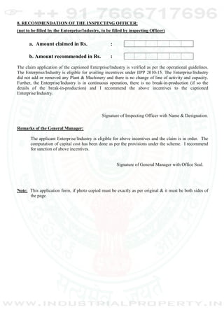 Iipp15 Form Andhra Pradesh Industrial Policy 2010 2015 | PDF