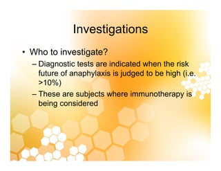 Investigations
Investigations
• Who to investigate?
Who to investigate?
– Diagnostic tests are indicated when the risk
fut...