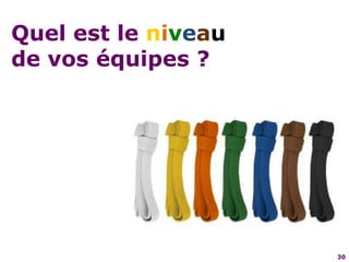 30Quel est le niveaude vos équipes ?