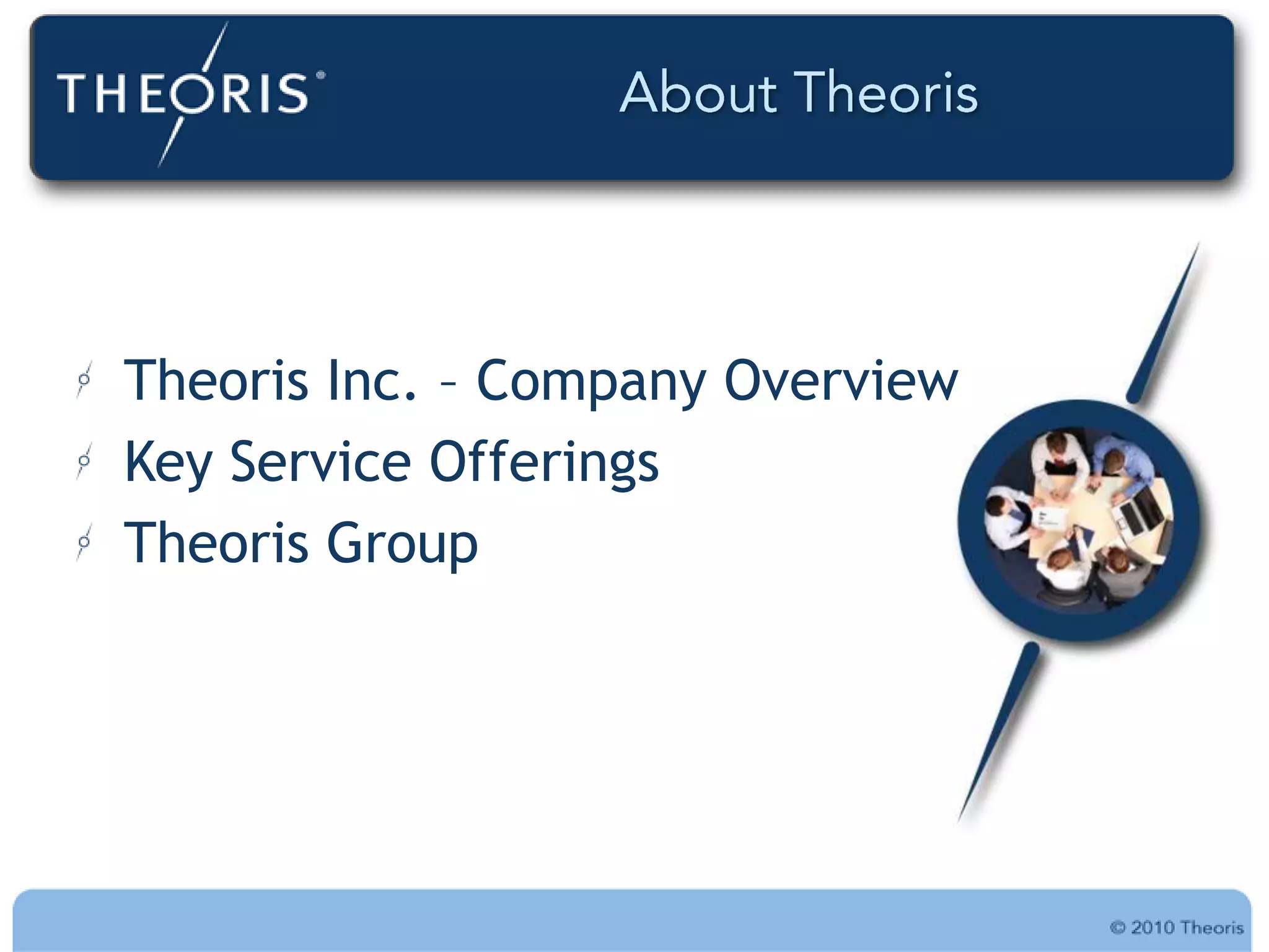 Theoris Inc. – Company Overview
Key Service Offerings
Theoris Group
 