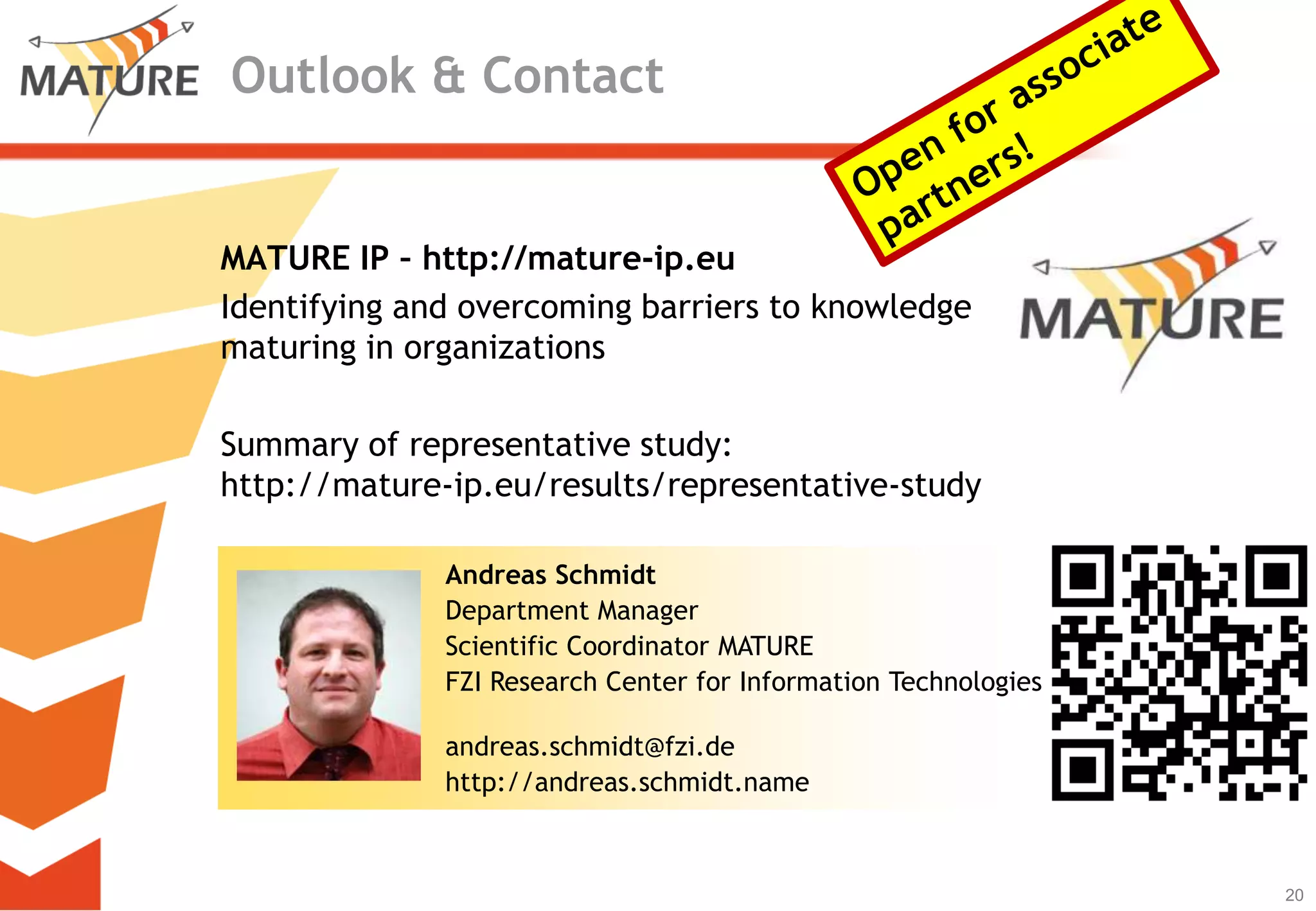 Restrict & protectaccess: individualTrust as a prerequisite. “There are individuals who will share only in a limited way if they can trust that not everyone can see it.” “So if you restrict access, it is also good for knowledge exchange, not for those who don't have access, but for those who have access. Otherwise you wouldn't share anything if you couldn't restrict it to certain persons”. Information channelling/avoidance of overload. “Knowledge is not something that has to be always distributed. With this activity the knowledge is channelled to therightusers.”