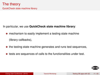 Testing database applications with QuickCheck