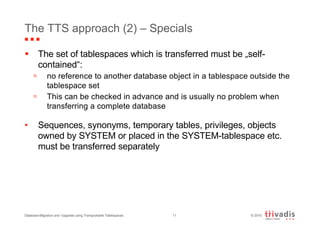 Database-Migration and -Upgrade with Transportable Tablespaces | PDF