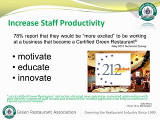 Most Experience of any organization on the planet helping restaurants go green