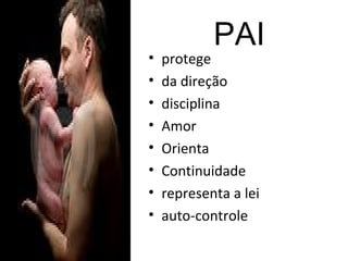PAI protege da direção disciplina  Amor Orienta  Continuidade representa a lei auto-controle 