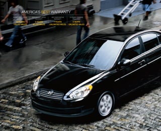 AMERICA’S BEST WARRANTY
      PoWERTRAIN LIMITEd   NEW VEHICLE LIMITEd     ANTI-PERFoRATIoN    24-HoURS RoAdSIdE
         WARRANTY              WARRANTY               WARRANTY             ASSISTANCE

        10 YEARS              5 YEARS                7 YEARS              5 YEARS
      100,000 MILES         60,000 MILES         UNLIMITED MILES      UNLIMITED MILES




gls in ebony black
 