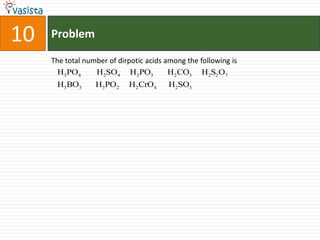 Problem10The total number of dirpotic acids among the following is