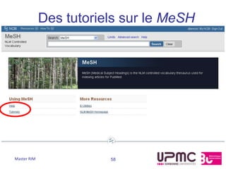 Des tutoriels sur le MeSH




Master RIM              58
 