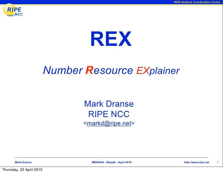 REX Number Resource Explainer
