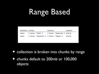 Range Based collection is broken into chunks by range chunks default to 200mb or 100,000 objects 