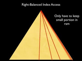 Right-Balanced Index Access


                      Only have to keep
                       small portion in
                             ram
 