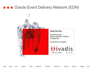 Oracle Event Delivery Network (EDN) DOAG SIG SOA Guido Schmutz, Senior Architect / Partner Trivadis AG 03.05.2010, Frankfurt 