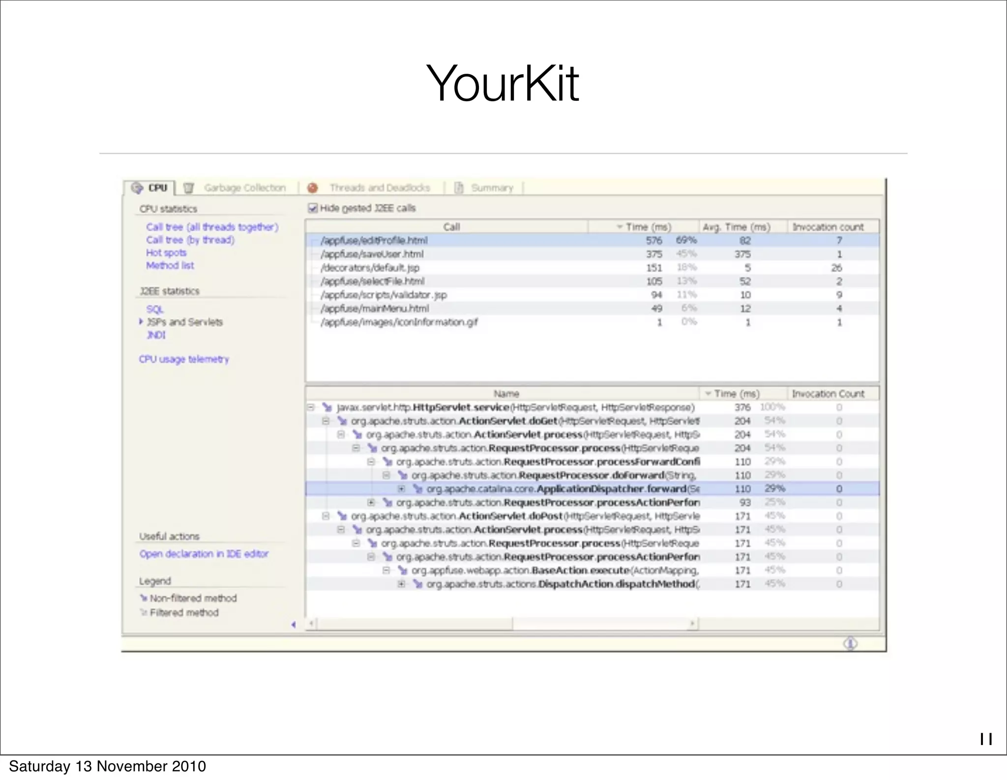 YourKit
11
Saturday 13 November 2010
 