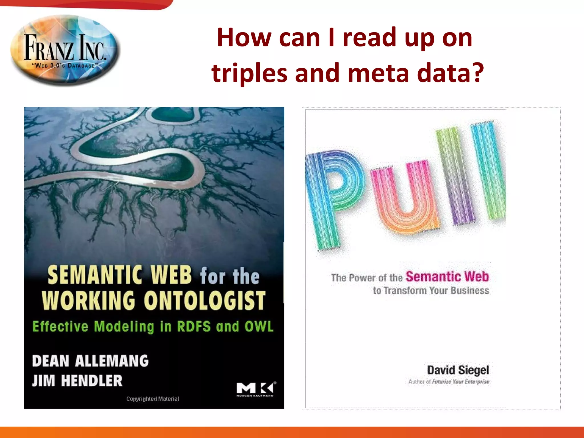 How can I read up on  triples and meta data? 