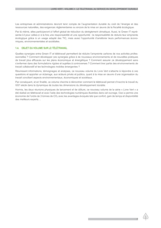 LiVre Vert - VoLume 2 : Le teLetraVaiL au serVice du deVeLoppement durabLe




Les entreprises et administrations devront ...