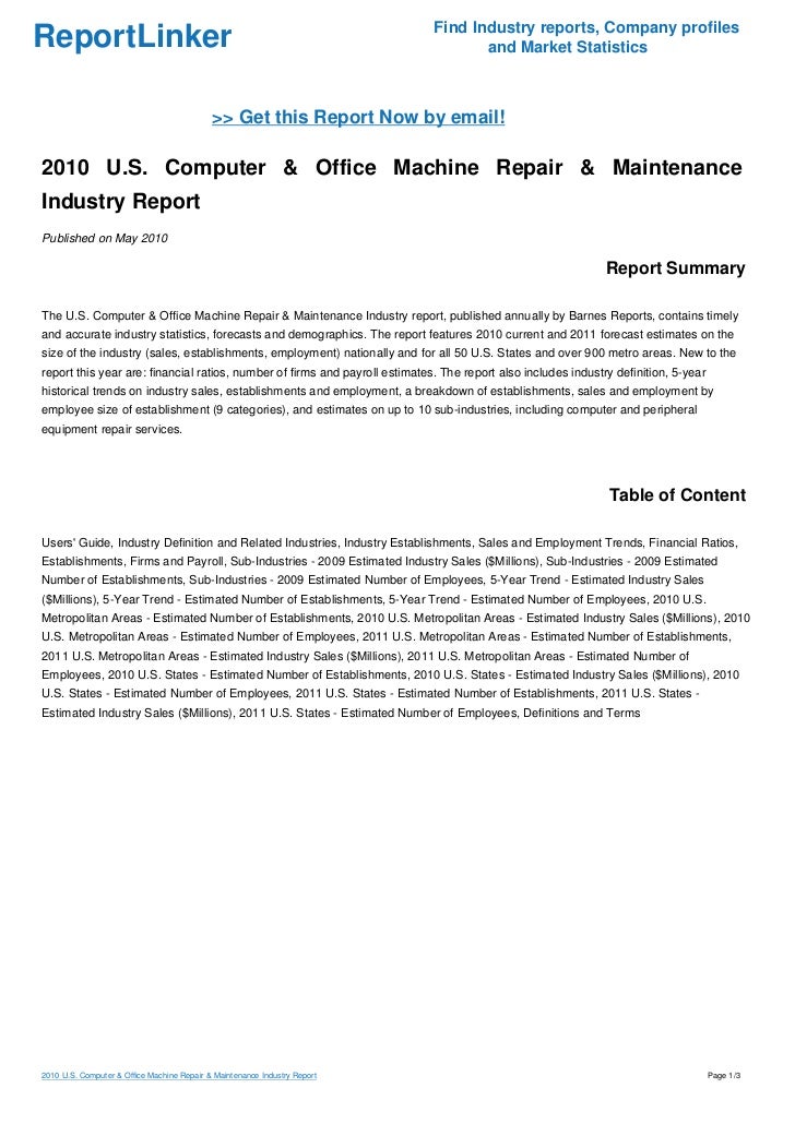 computer maintenance report sle 2010 u s computer office machine repair maintenance computer maintenance report sle 2010 u s computer office machine repair maintenance