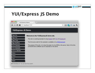 YUI/Express JS Demo
 