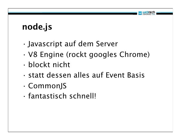 Javascript auf Client und Server mit node.js - webtech 2010