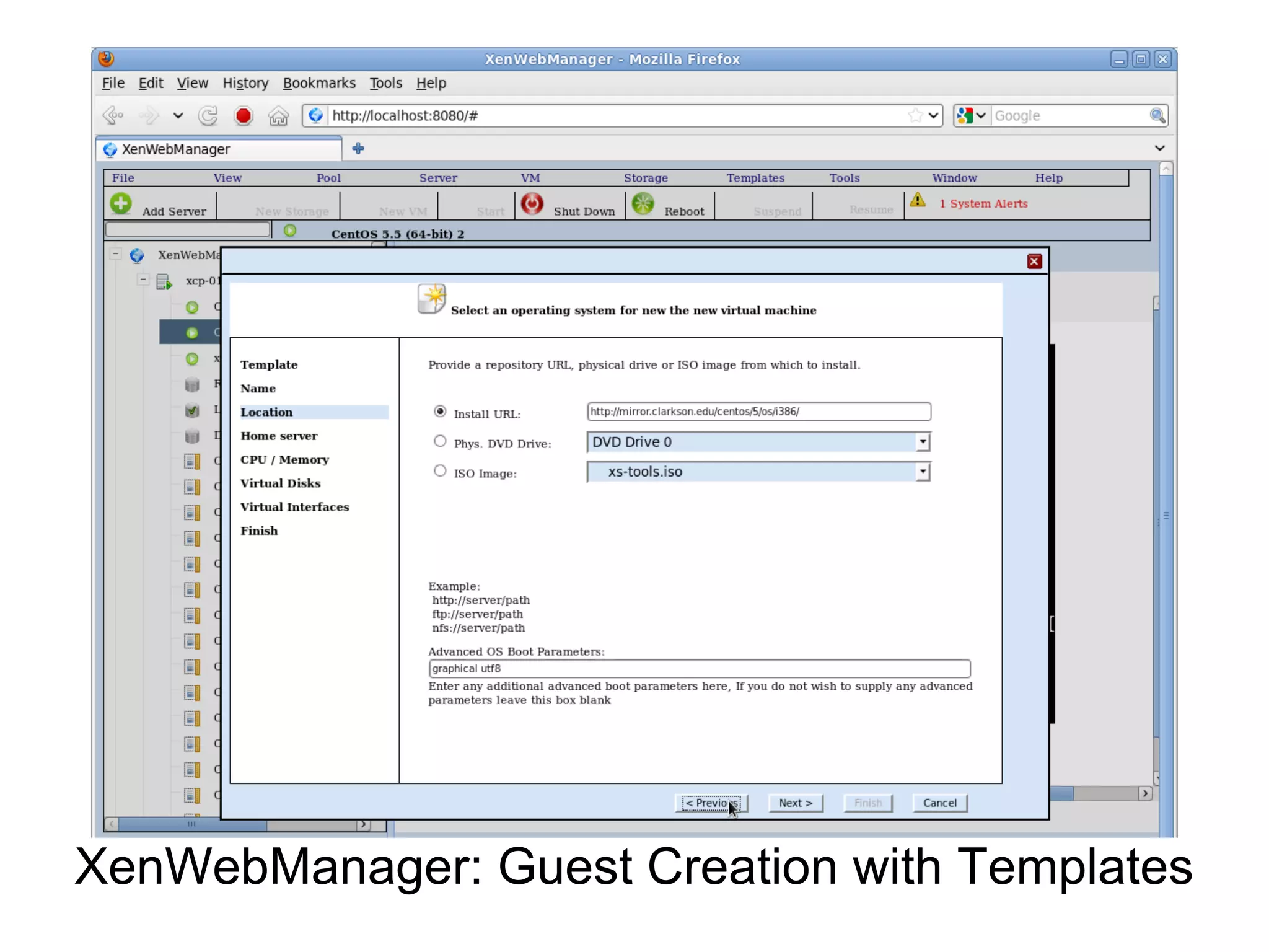 XenWebManager: Guest Creation with Templates
 