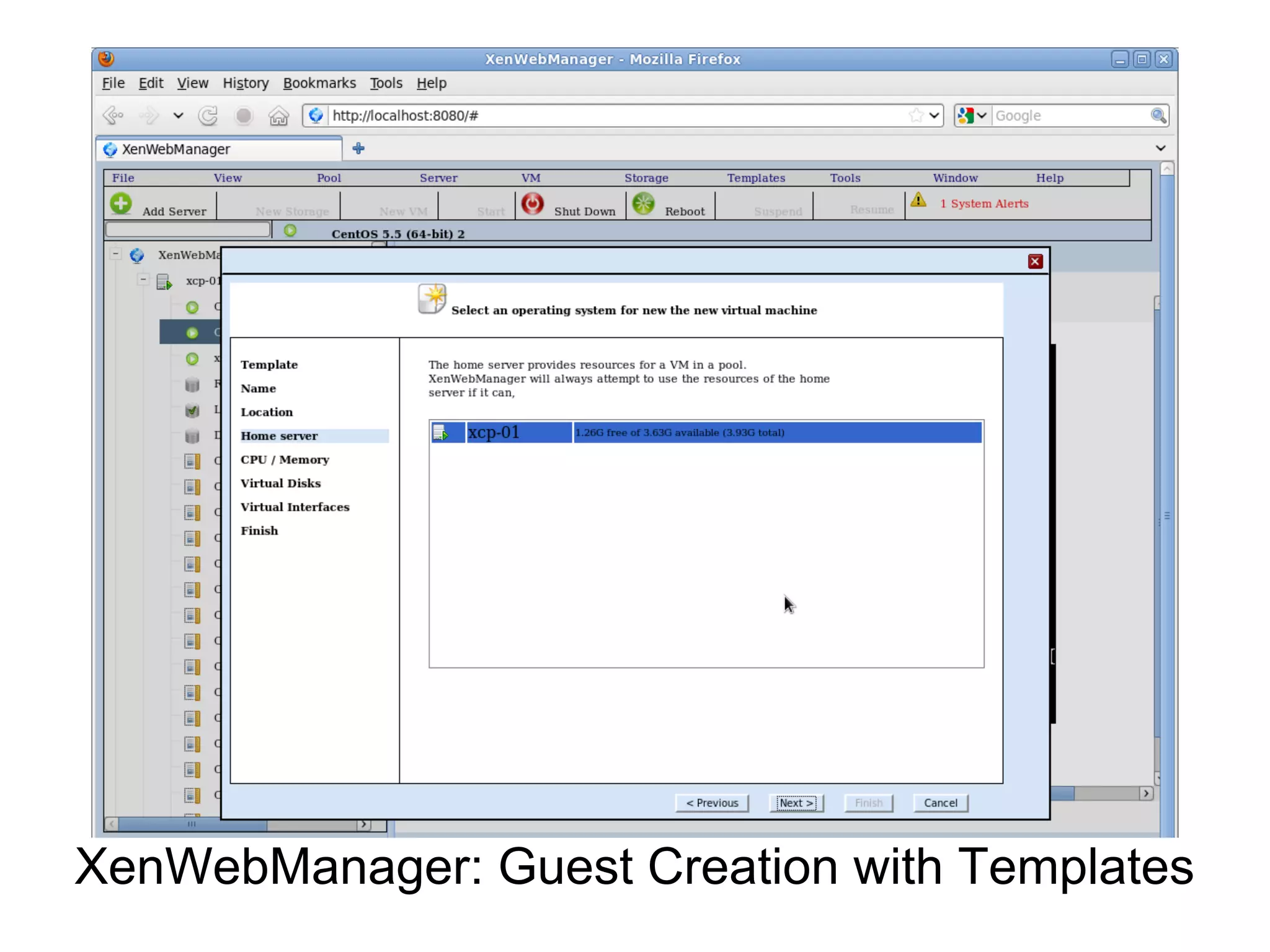 XenWebManager: Guest Creation with Templates
 