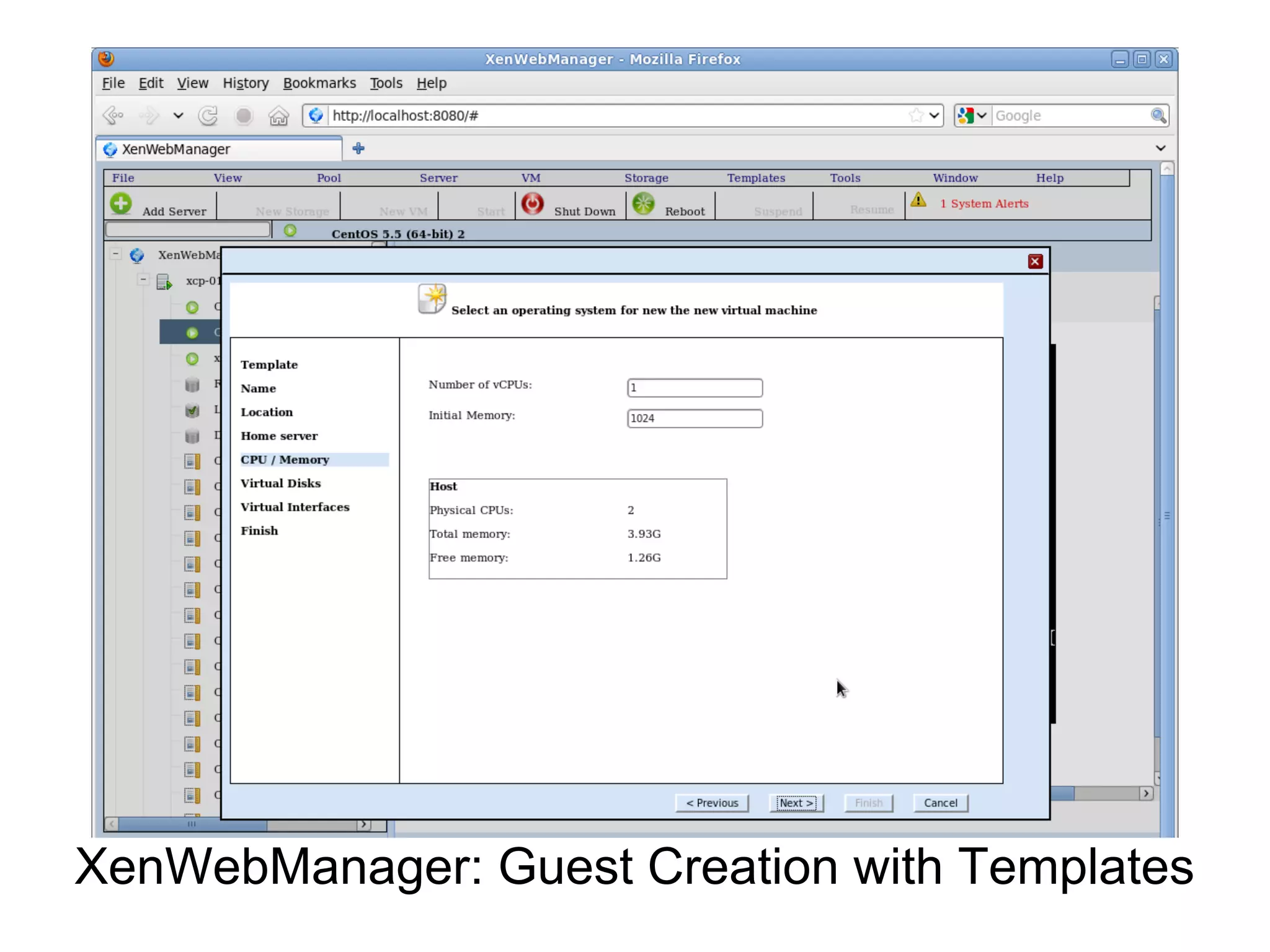 XenWebManager: Guest Creation with Templates
 