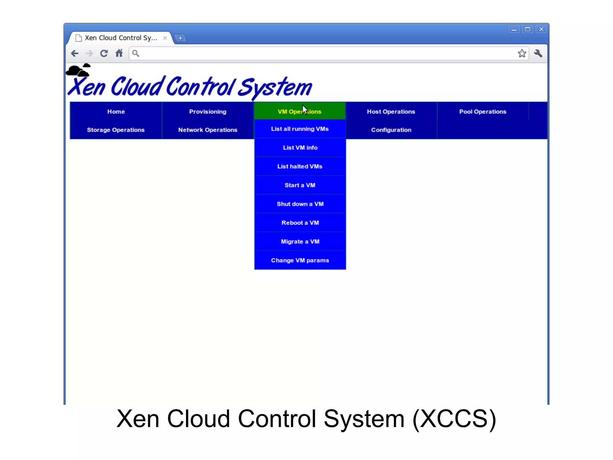 Xen Cloud Control System (XCCS)
 