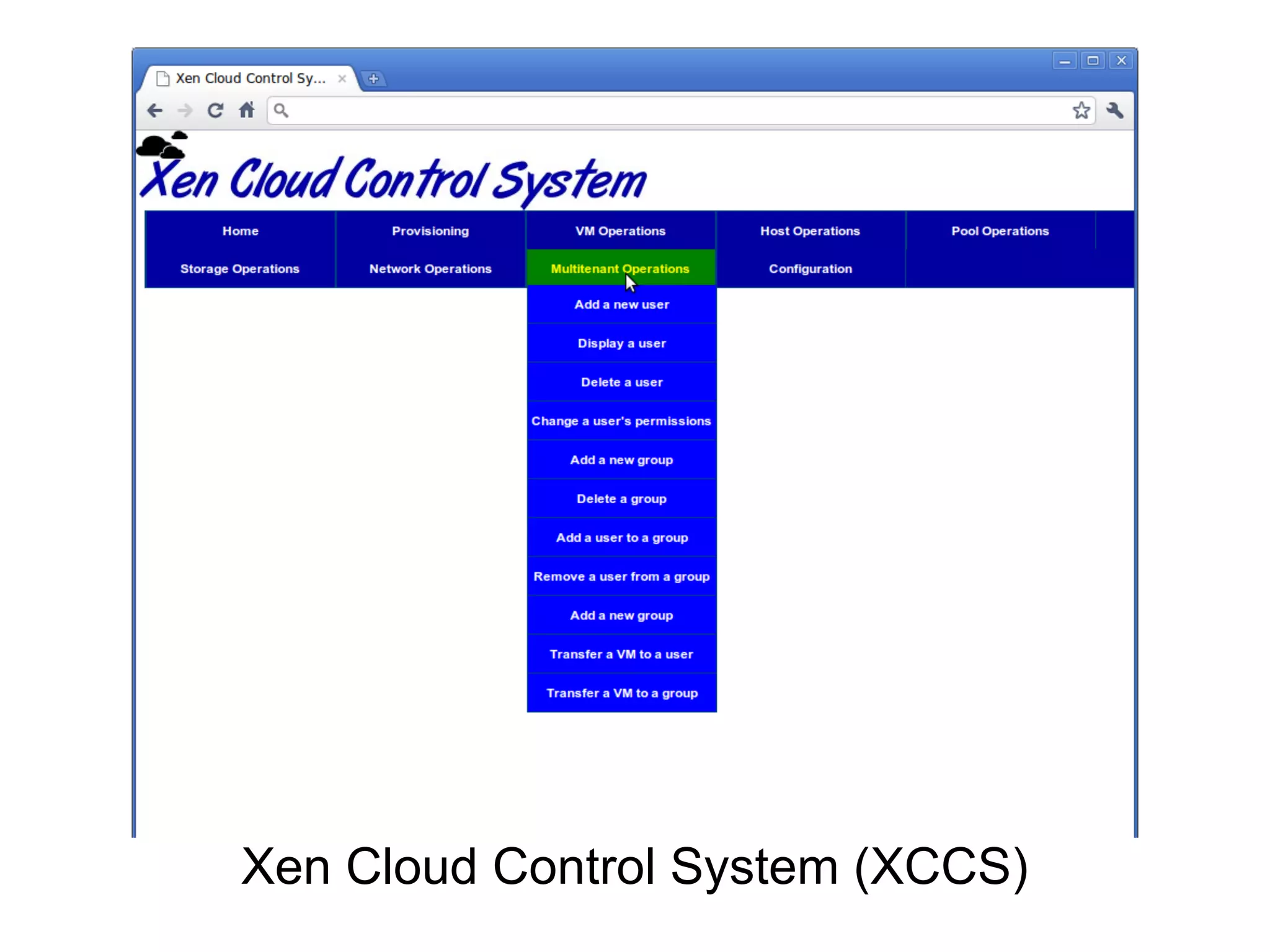 Xen Cloud Control System (XCCS)
 
