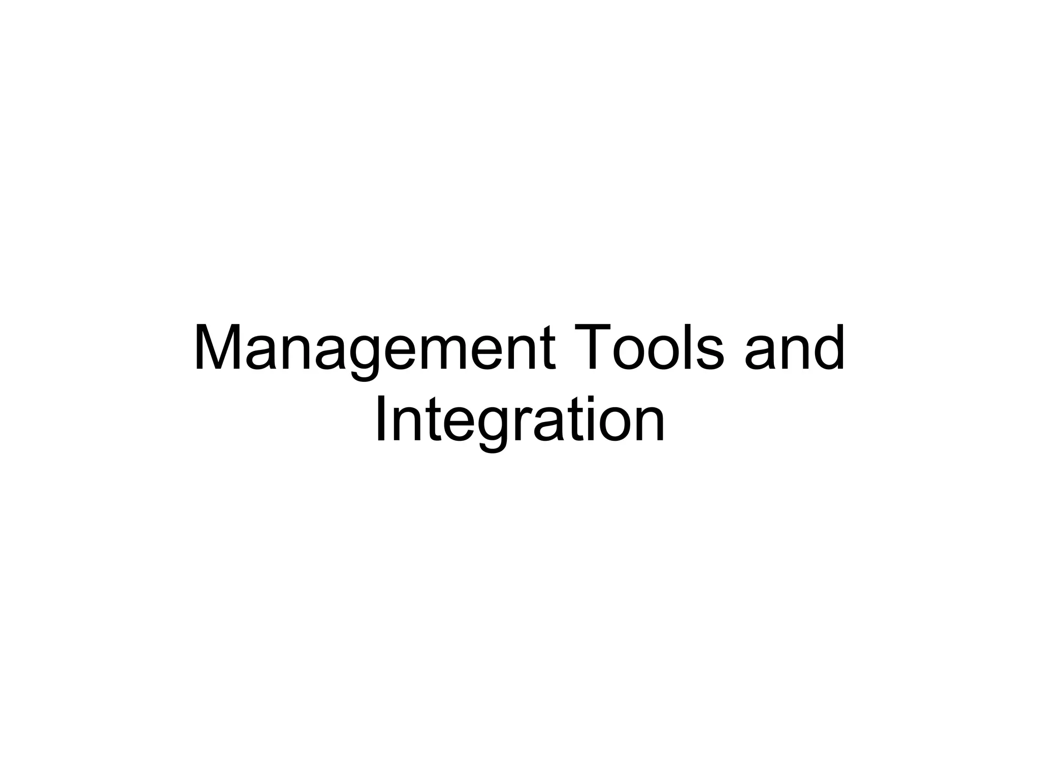 Management Tools and
     Integration
 