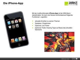 Die Twitter-KanäleMit der Twitter-App erhält der Nutzer individuelle Tweets zu seinen persönlichen Suchbegriffen als „directmessage“ und greift von hier auf Ihre Website zu.Eigene Twitter-Kanäle mit den aktuellen Meldungen zur WM sowie Kanäle für „Follow yourplayer“und„Follow yourteam“und„Follow yourgroup“Jede neue WM-News auf der Verlagsseite läuft automatisch via RSS ein..
