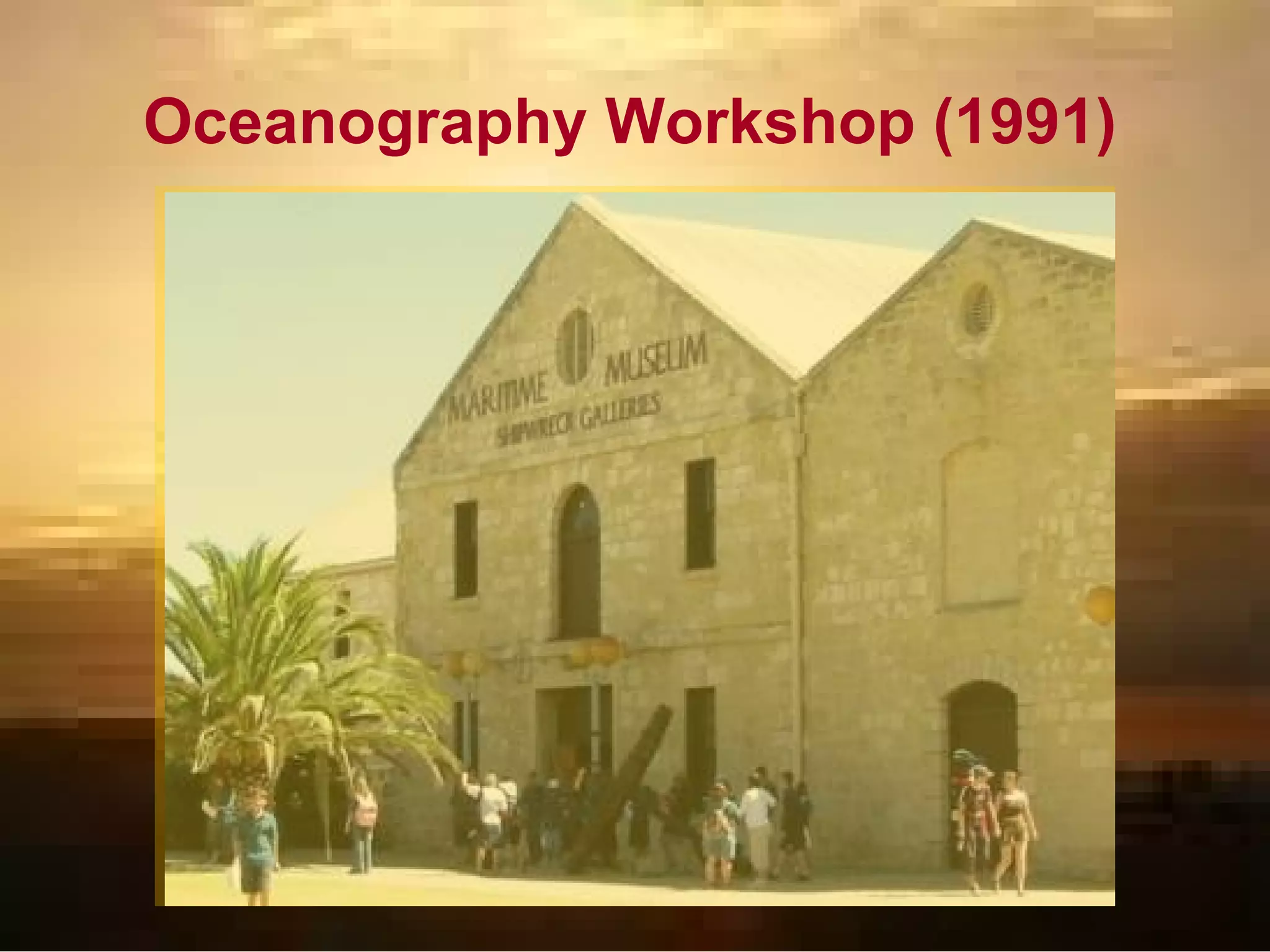 In 1991 Mike McCarthy of the West Australian Maritime Museum and Kim Kirsner of the University of Western Australia coordinated a workshop to determine the most likely area for  Kormoran . The keynote speakers were oceanographers or search and rescue experts. Their analyses converged on the area supported by the  Kormoran  survivors, near 26° South 111° East Oceanographic approaches cannot be used to define a precise site (e.g., Pearce, 1991); uncertainty in the direction and velocity of current and wind is too great. Despite the fact that the oceanographic evidence provided no support for a wreck near the Abrolhos Islands, more than 200 nautical miles from the site of the wrecks, the Parliamentary Inquiry (2001) failed to reject map dowsing, oral history or navigation-based claims for a search near the Abrolhos, and the RAN subsequently implemented extensive searches off the Islands 