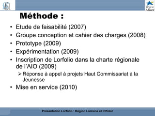 Méthode : <ul><li>Etude de faisabilité (2007)  </li></ul><ul><li>Groupe conception et cahier des charges (2008) </li></ul>...