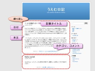 繰り返し記事タイトル日付本文カテゴリ、コメント