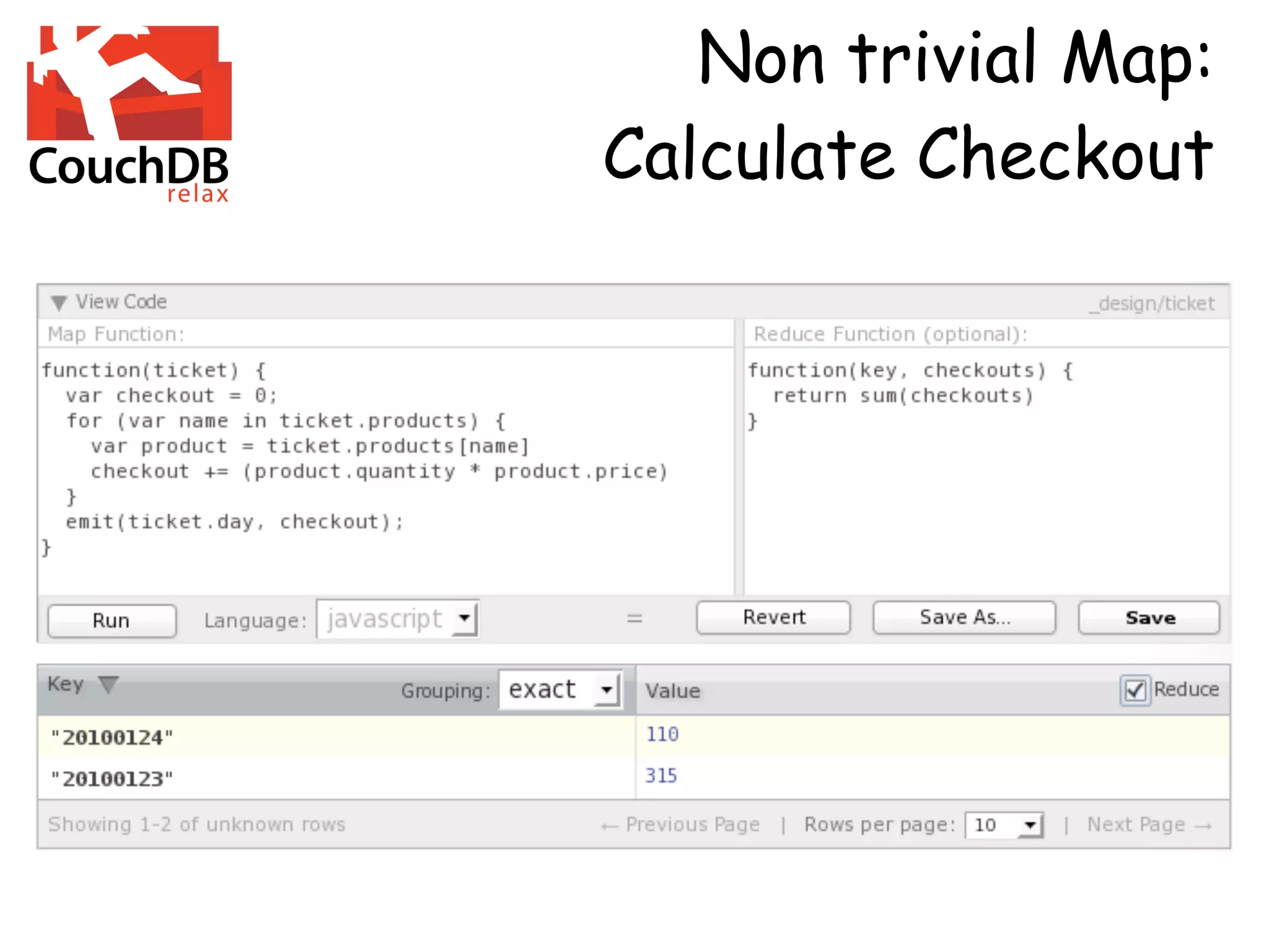 Non trivial Map:
Calculate Checkout
 