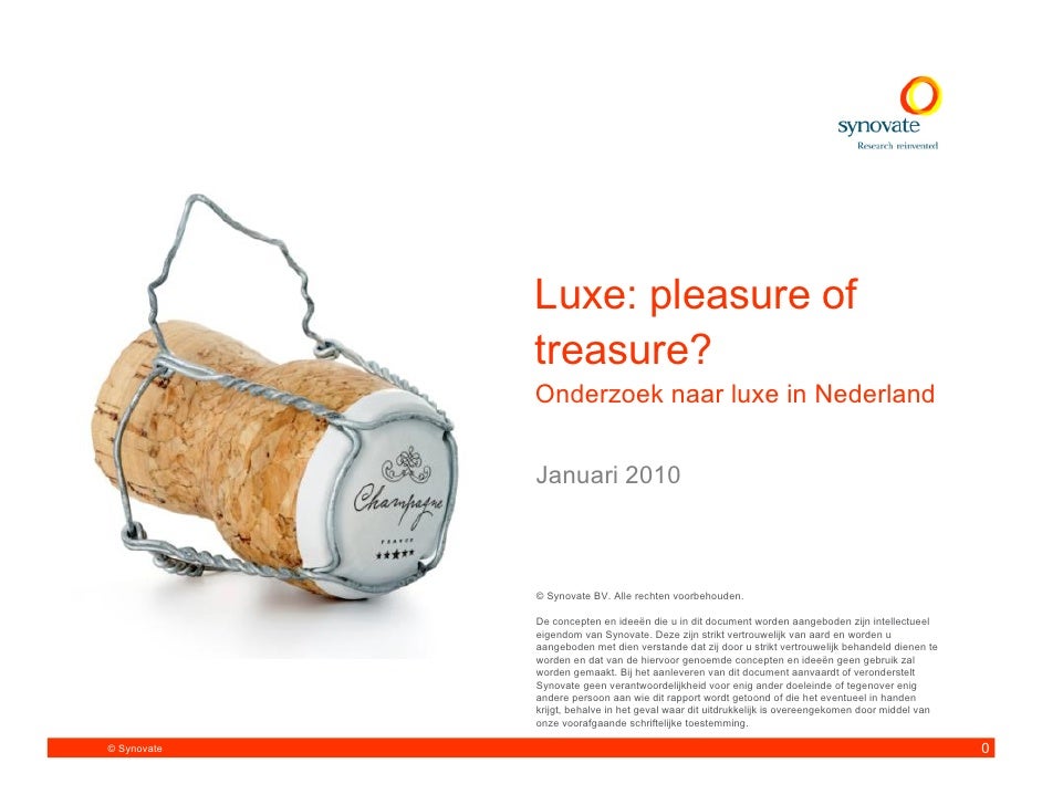 Synovate NL 2010 01 Luxe Merken 2010 01 onderzoek luxe merken