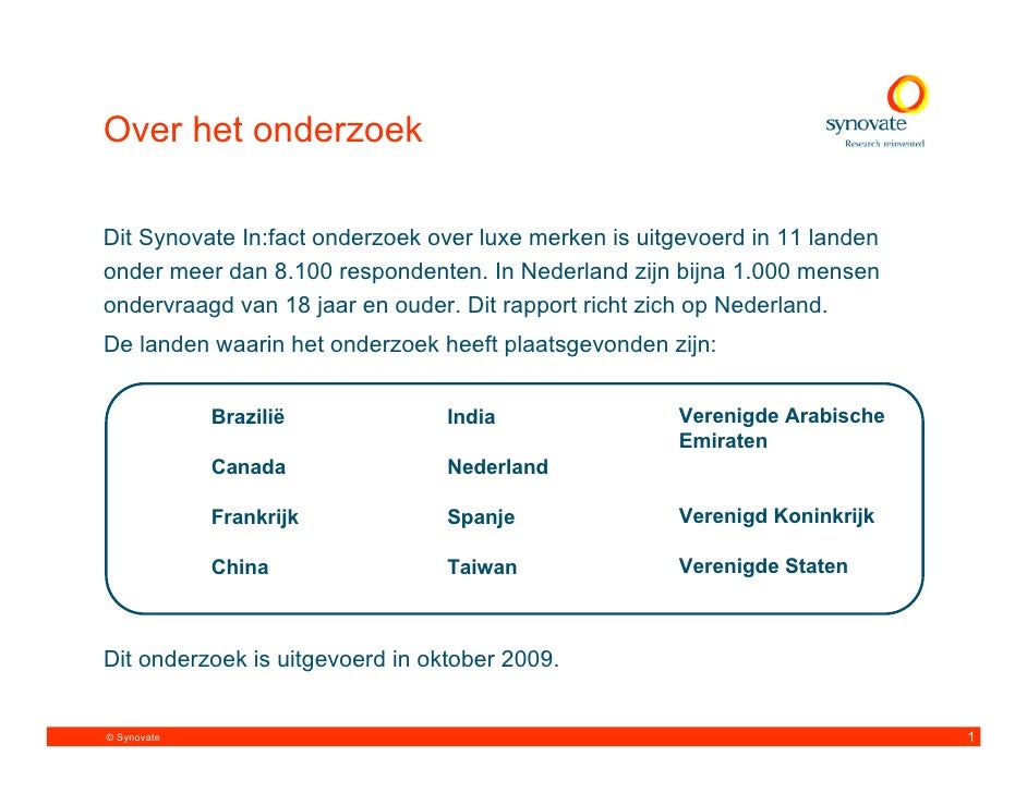 Synovate NL 2010 01 Luxe Merken 2010 01 onderzoek luxe merken