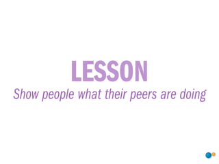 LESSON
Show people what their peers are doing
 