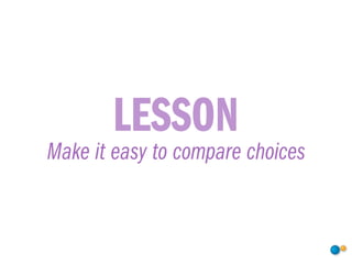 LESSON
Make it easy to compare choices
 