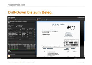 Drill-Down bis zum Beleg.




Reporta Controllingsysteme AG | D-22087 Hamburg | Schottweg 7   www.reporta.ag
 