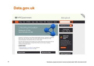 Data.gov.uk




26                 “Reutilització, propietat intel·lectual i llicències de difusió oberta” EAPC, 26 de febrer de 2010
 