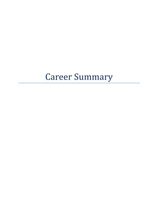  

 

 

 

 

 

 

 



    Career Summary 
            
 


 

 
 