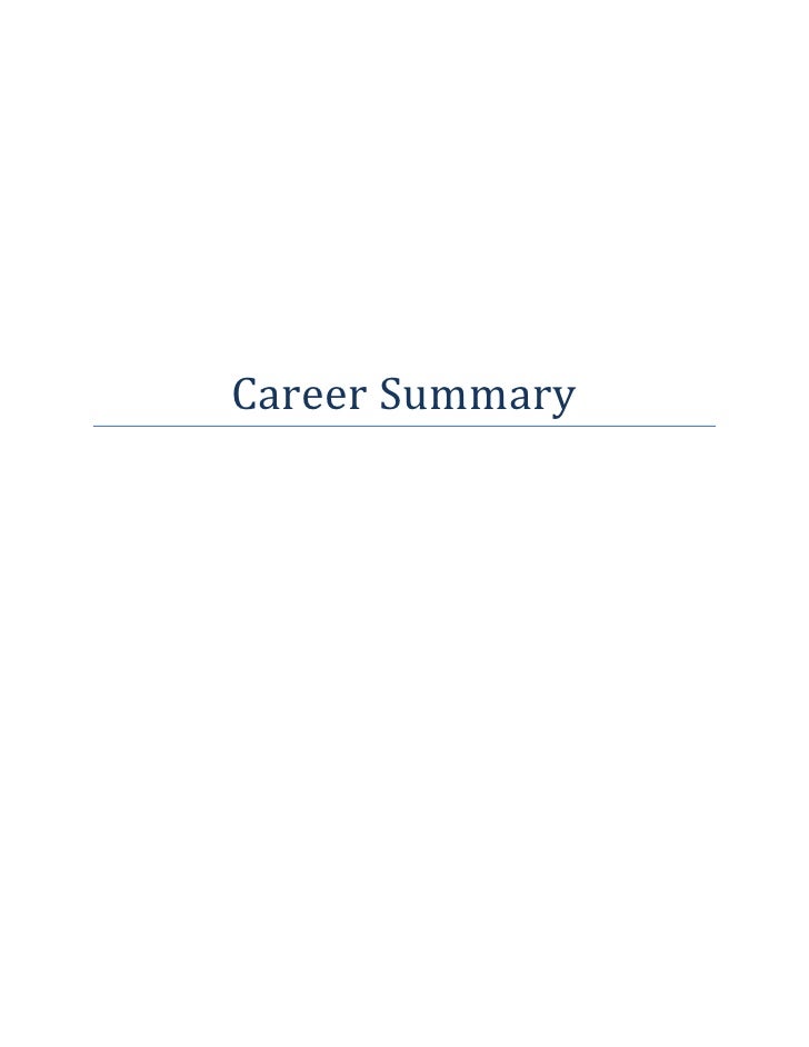 career summery