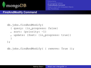 Whats new in MongoDB 1.4 | PPT