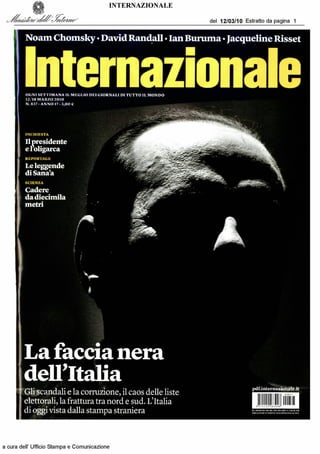 Internazionale, copertina, 12/03/2010