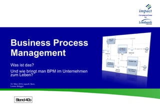 Business Process Management Was ist das?  Und wie bringt man BPM im Unternehmen zum Leben? Stand 40b 