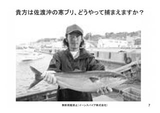 貴方は佐渡沖の寒ブリ、どうやって捕まえますか？
無断掲載禁止（イーンスパイア株式会社） 7
 